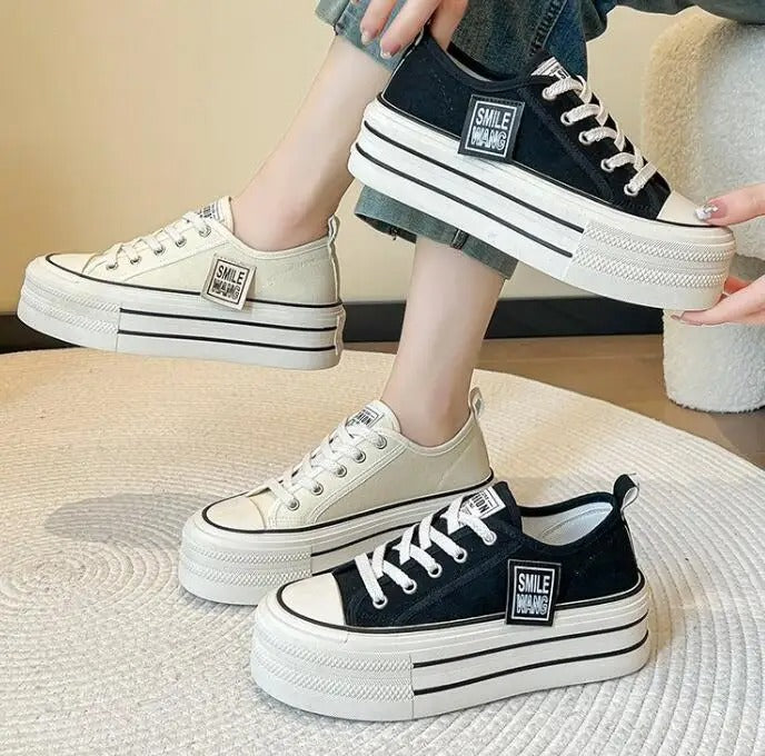 Black Platform Women's Sneakers 