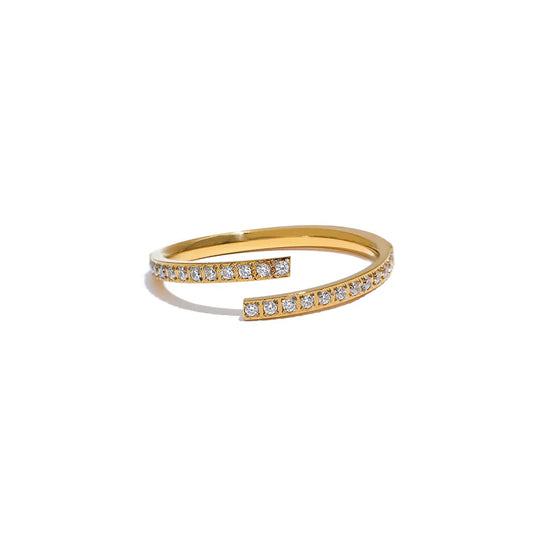 Bague Ajustable Minimaliste en Zircon