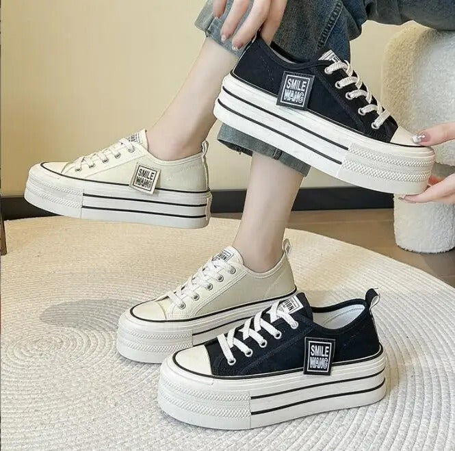 Black Platform Women's Sneakers 